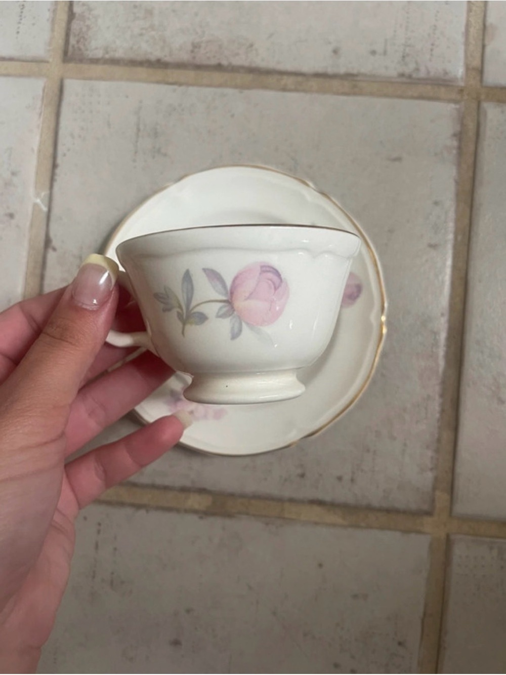 Vintage Edwin M. Knowles China Teacup & Saucer